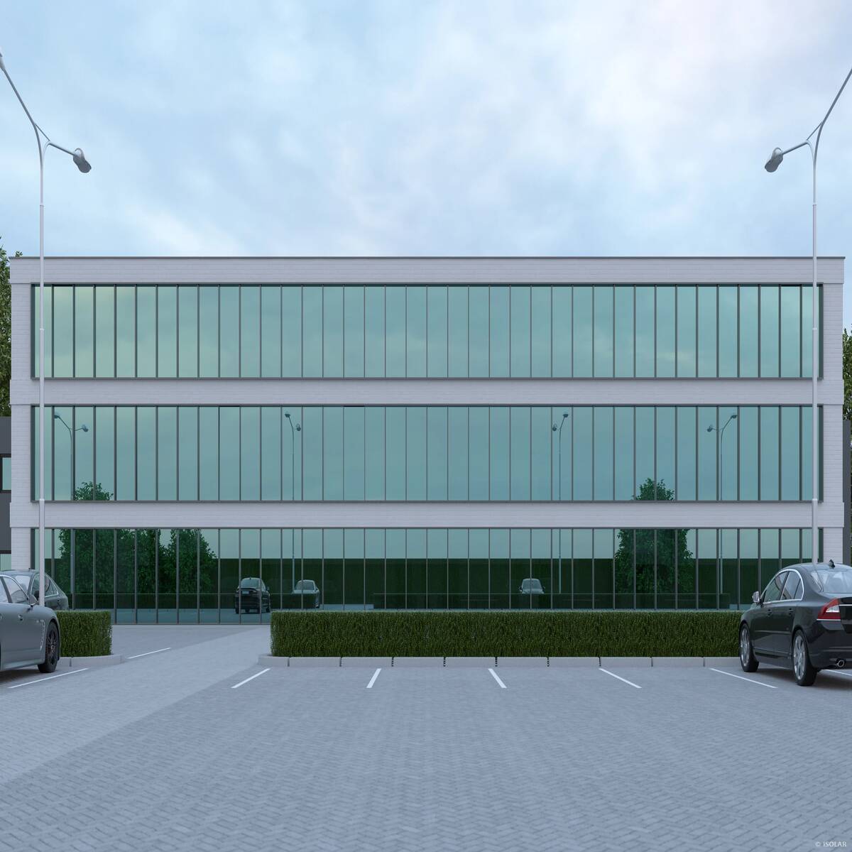 SOLARLUX® sunbelt A40 kombiniert energieeffizienten Sonnenschutz mit natürlicher Lichtführung und sorgt bei diffusem Wetter für angenehme Helligkeit und gleichmäßige Durchsicht.