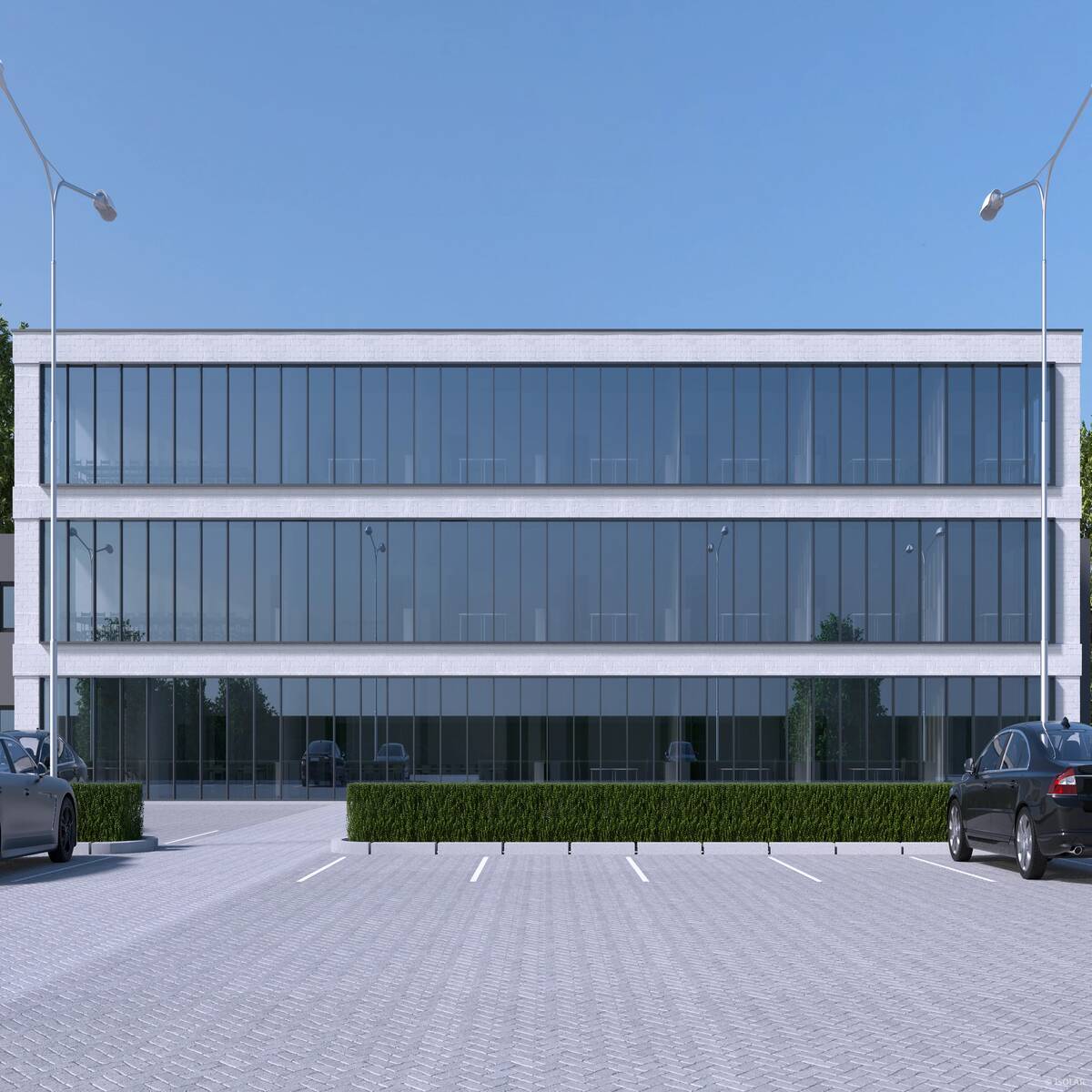 SOLARLUX® sunbelt A70 von Arnold Glas bietet gleichmäßige Helligkeit, neutralgraue Reflexion und zuverlässigen Wärmeschutz – ideal für moderne Glasfassaden bei diffusem Tageslicht.