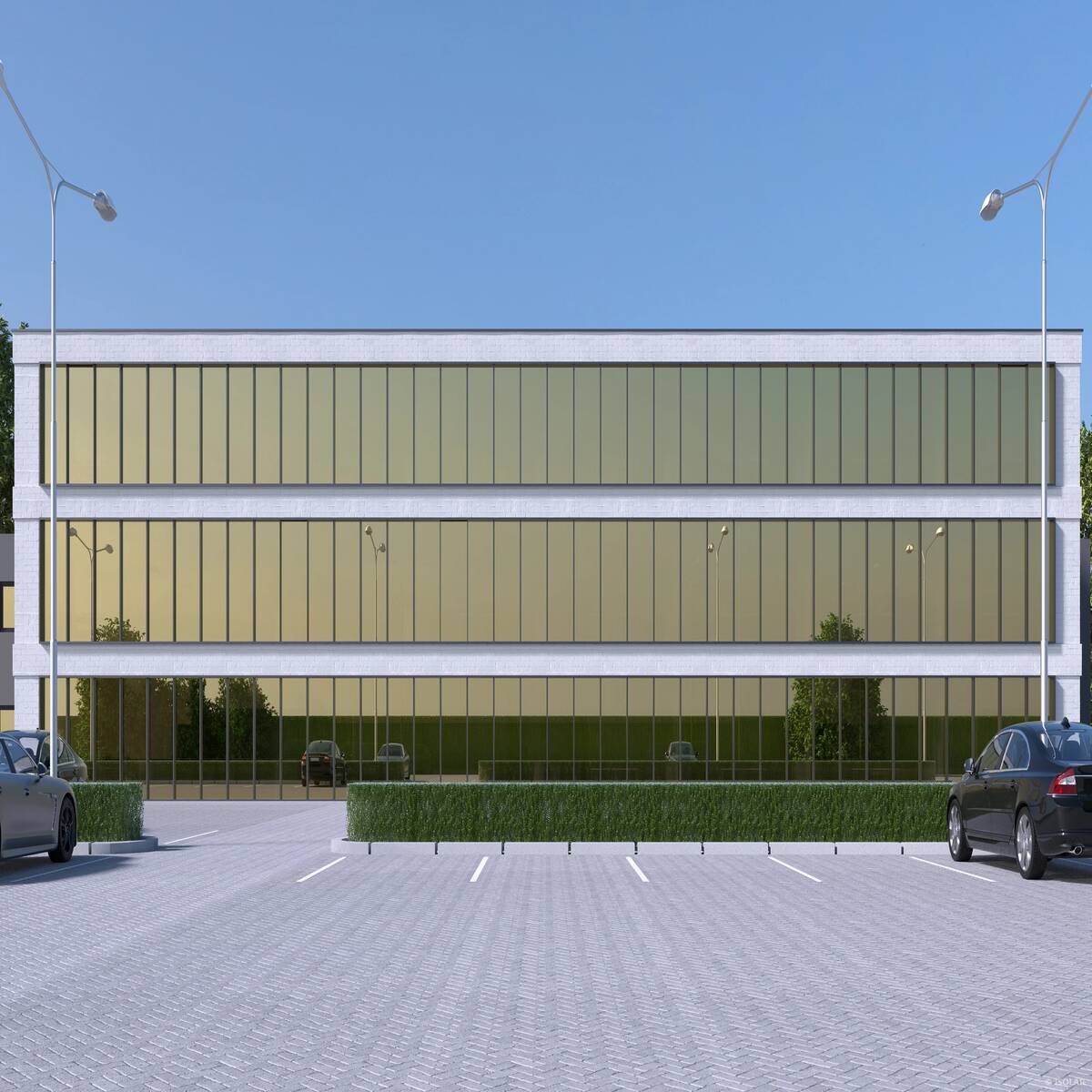 SOLARLUX® sunbelt Asian gold bietet bei diffusem Licht eine dezente Goldtönung, angenehme Lichtverhältnisse und hohe Energieeffizienz – ideal für repräsentative Architektur.