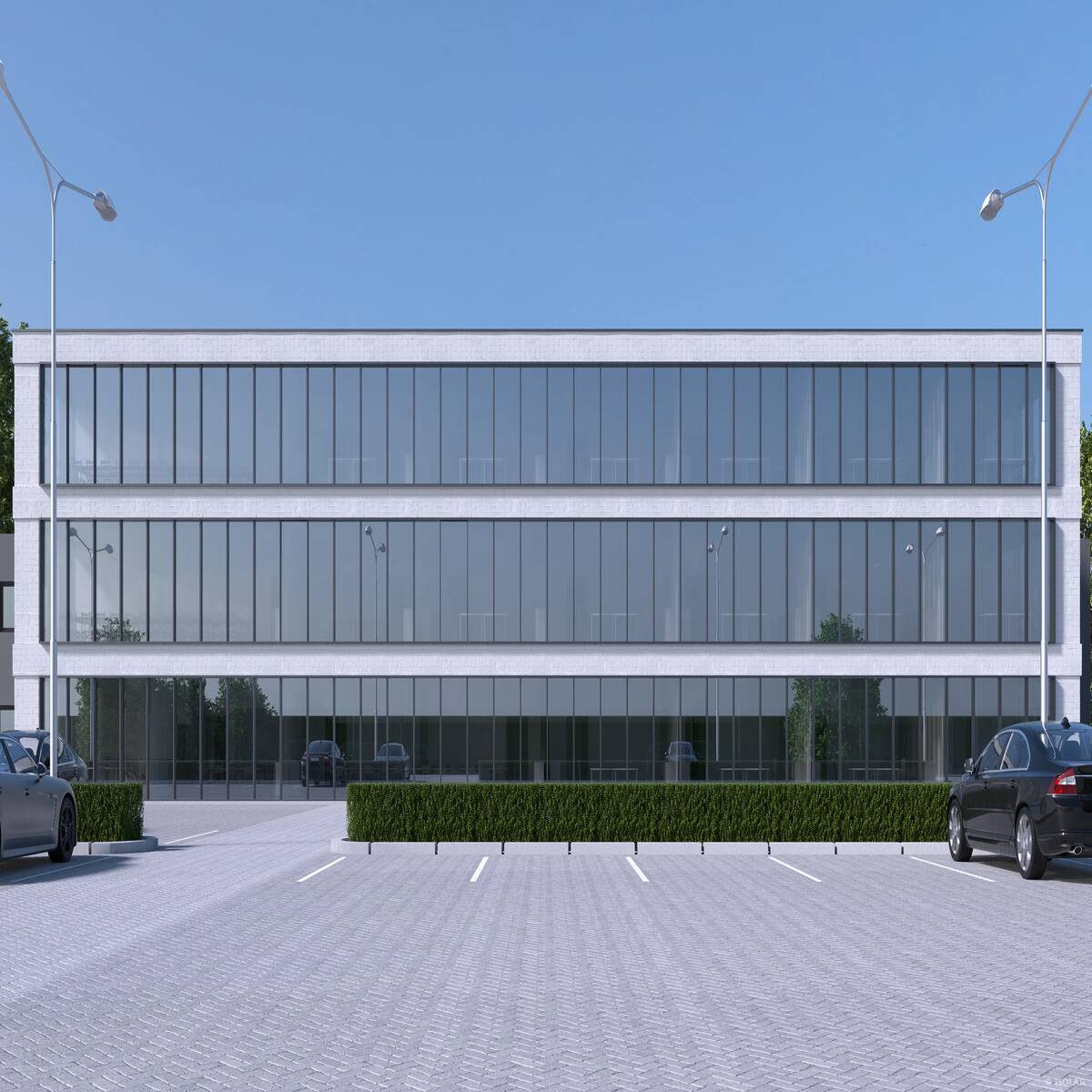 Das Sonnenschutzglas ISOLAR SOLARLUX® sunbelt bright von Arnold Glas bietet bei direkter Sonneneinstrahlung maximale Lichtdurchlässigkeit, brillanten Wärmeschutz und eine klare, silbrig-neutrale Fassadenoptik.