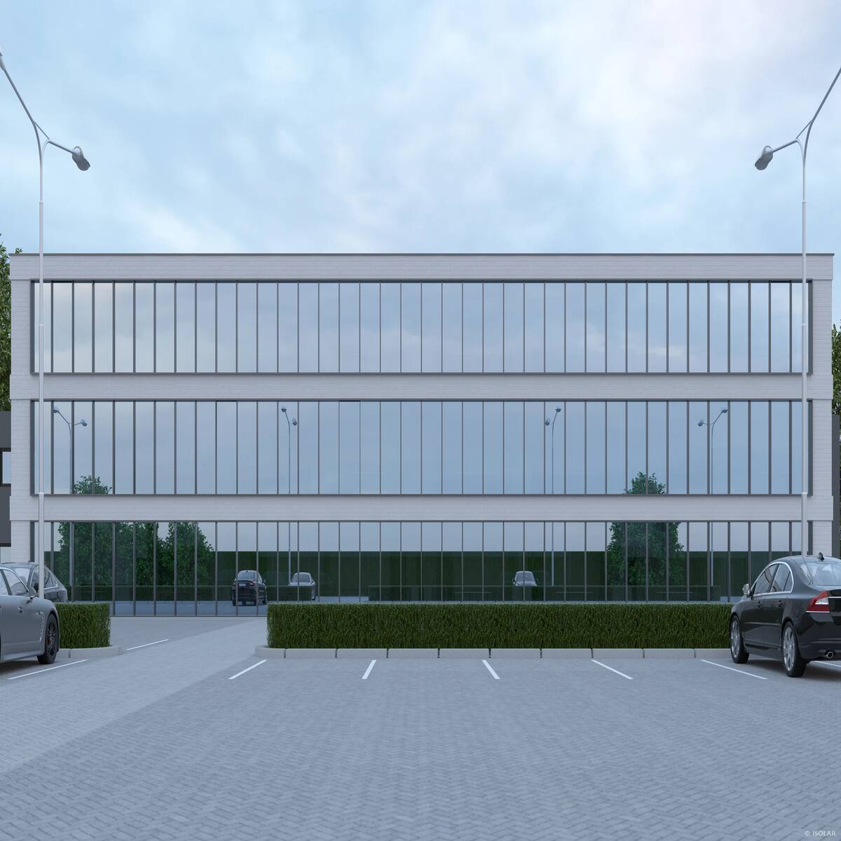 Das ISOLAR SOLARLUX® sunbelt scandic Glas von Arnold Glas sorgt auch bei bewölktem Wetter für ausgewogene Lichtverhältnisse, reduziert Energieverluste und betont die architektonische Klarheit der Fassade.