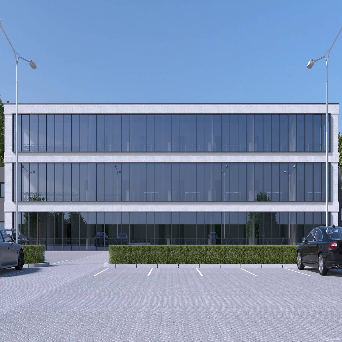 SOLARLUX® sunbelt A71 von ISOLAR sorgt bei diffuser Bewölkung für angenehme Helligkeit, reduziert Wärmeverluste und verleiht Gebäuden eine ruhige, harmonische Glaswirkung.