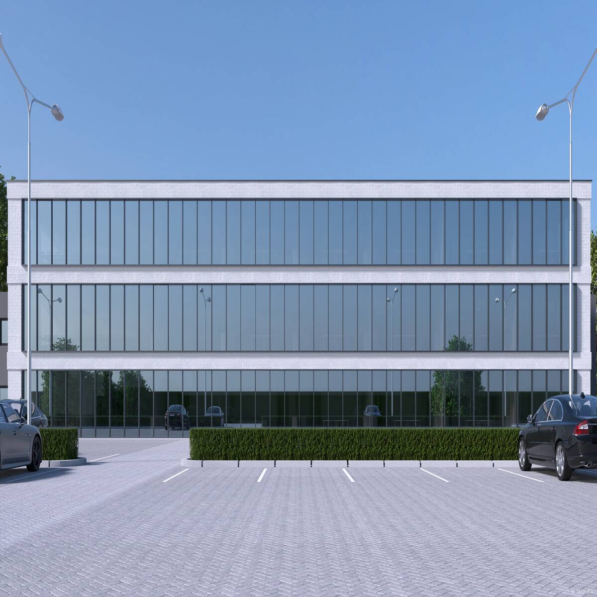 SOLARLUX® sunbelt arctis von Arnold Glas kombiniert dezente Reflexion mit hoher Lichtdurchlässigkeit und schafft selbst bei diffusem Licht eine ruhige, homogene Fassadenwirkung.